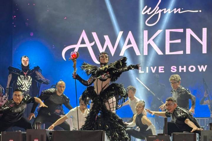 The cast of "Awakening" is shown at the Formula One Las Vegas Grand Prix Heineken Stage at East ...