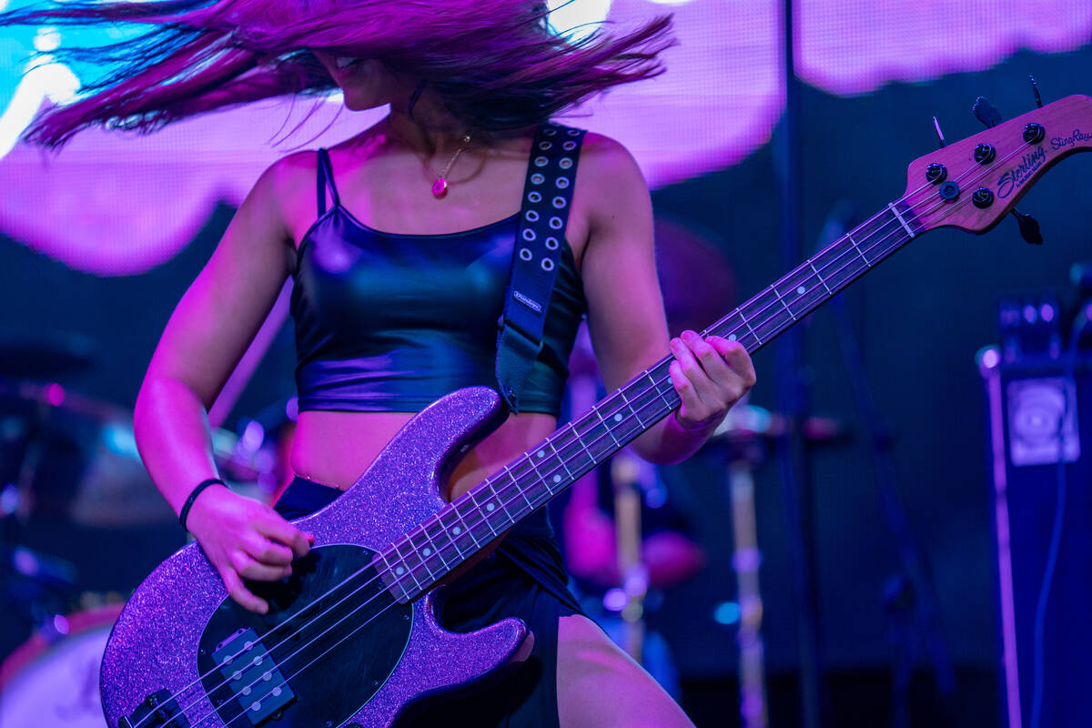 The Dollheads preform on the Main Street stage during the Neon City Music Festival on Fremont S ...