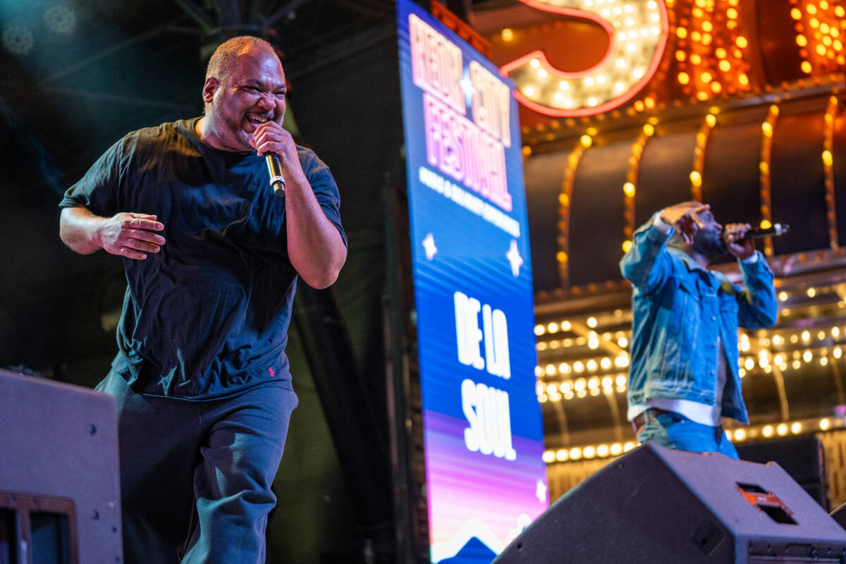 De La Soul preforms on the Third Street stage during the Neon City Music Festival on Fremont St ...