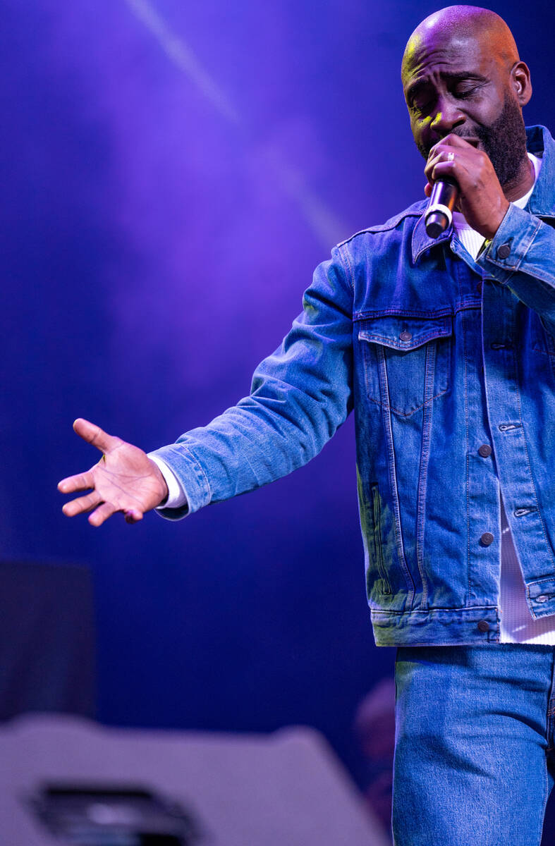 Kelvin Mercer of De La Soul preforms on the Third Street stage during the Neon City Music Festi ...