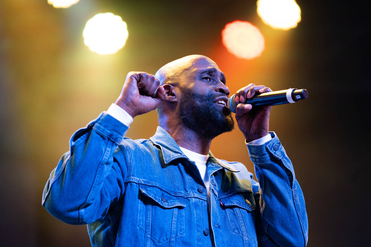 Kelvin Mercer of De La Soul preforms on the Third Street stage during the Neon City Music Festi ...