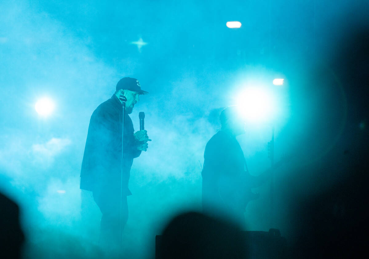 Good Charlotte preforms during the Neon City Music Festival at the Downtown Las Vegas Events Ce ...