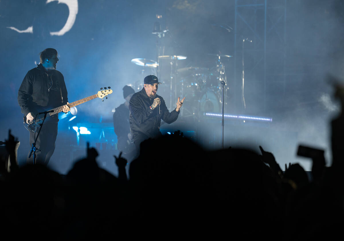 Joel Madden of Good Charlotte preforms during the Neon City Music Festival at the Downtown Las ...