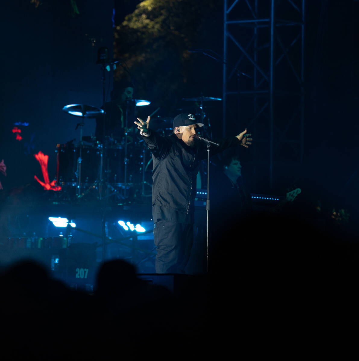 Joel Madden of Good Charlotte preforms during the Neon City Music Festival at the Downtown Las ...