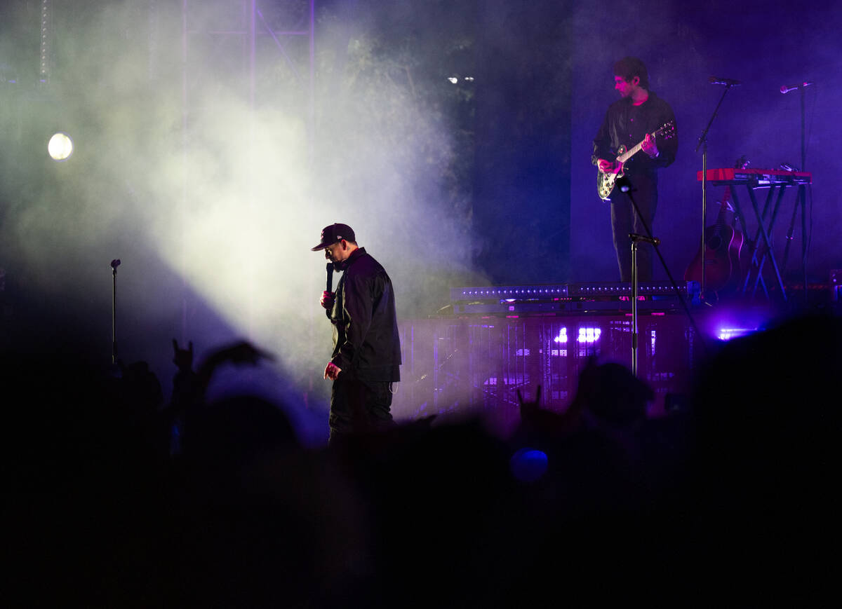 Good Charlotte preforms during the Neon City Music Festival at the Downtown Las Vegas Events Ce ...