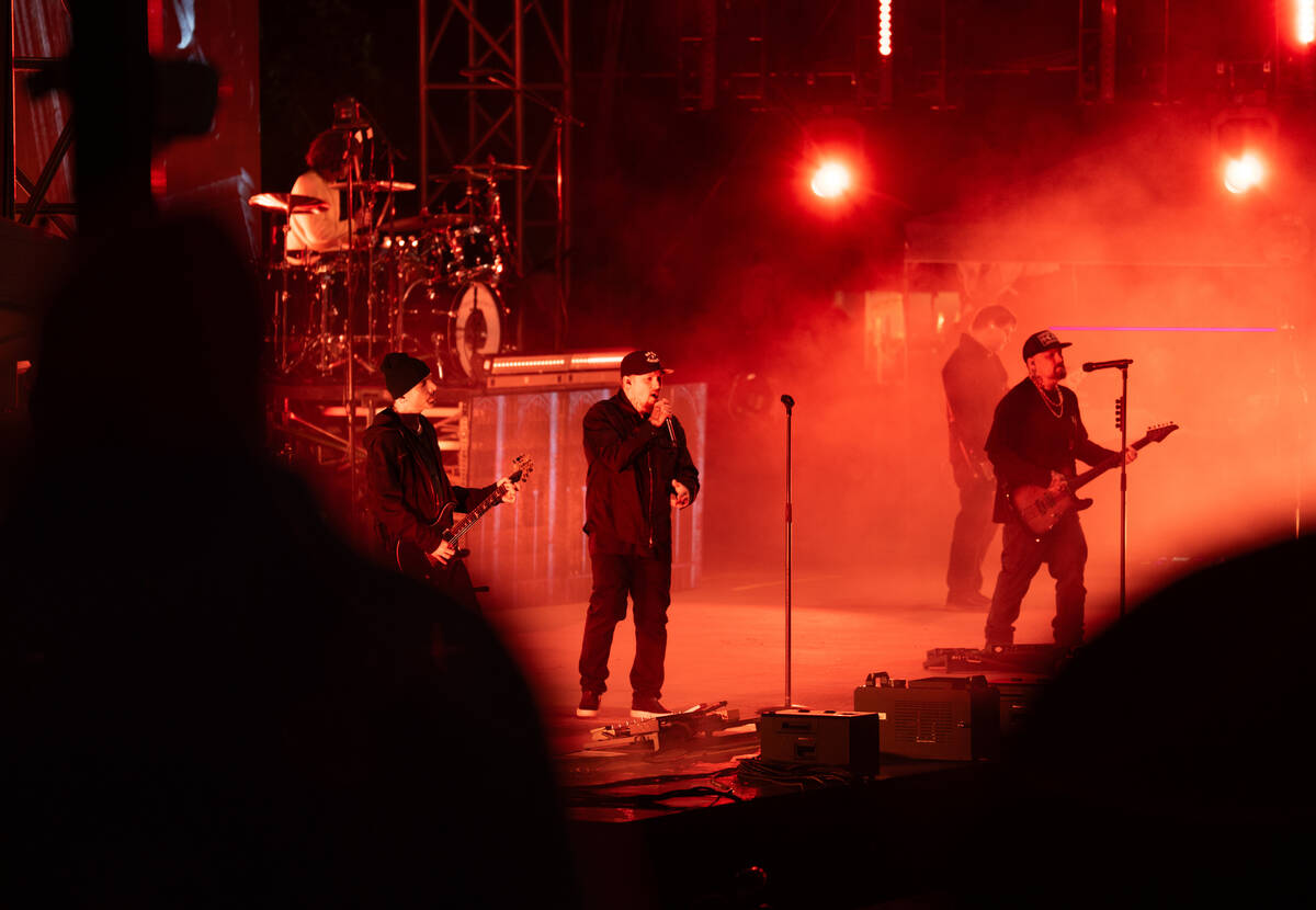Good Charlotte preforms during the Neon City Music Festival at the Downtown Las Vegas Events Ce ...