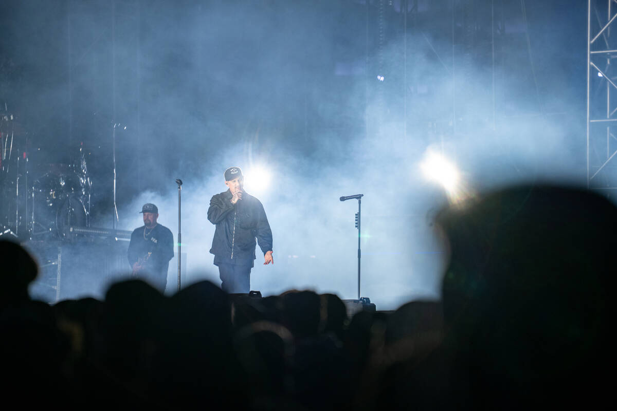 Good Charlotte preforms during the Neon City Music Festival at the Downtown Las Vegas Events Ce ...