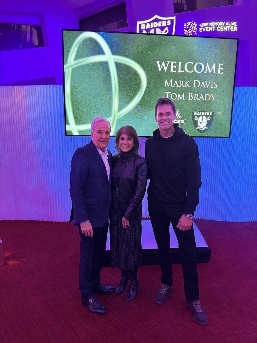 Larry and Camille Ruvo are shown with Tom Brady after a tour of the Cleveland Clinic Lou Ruvo C ...