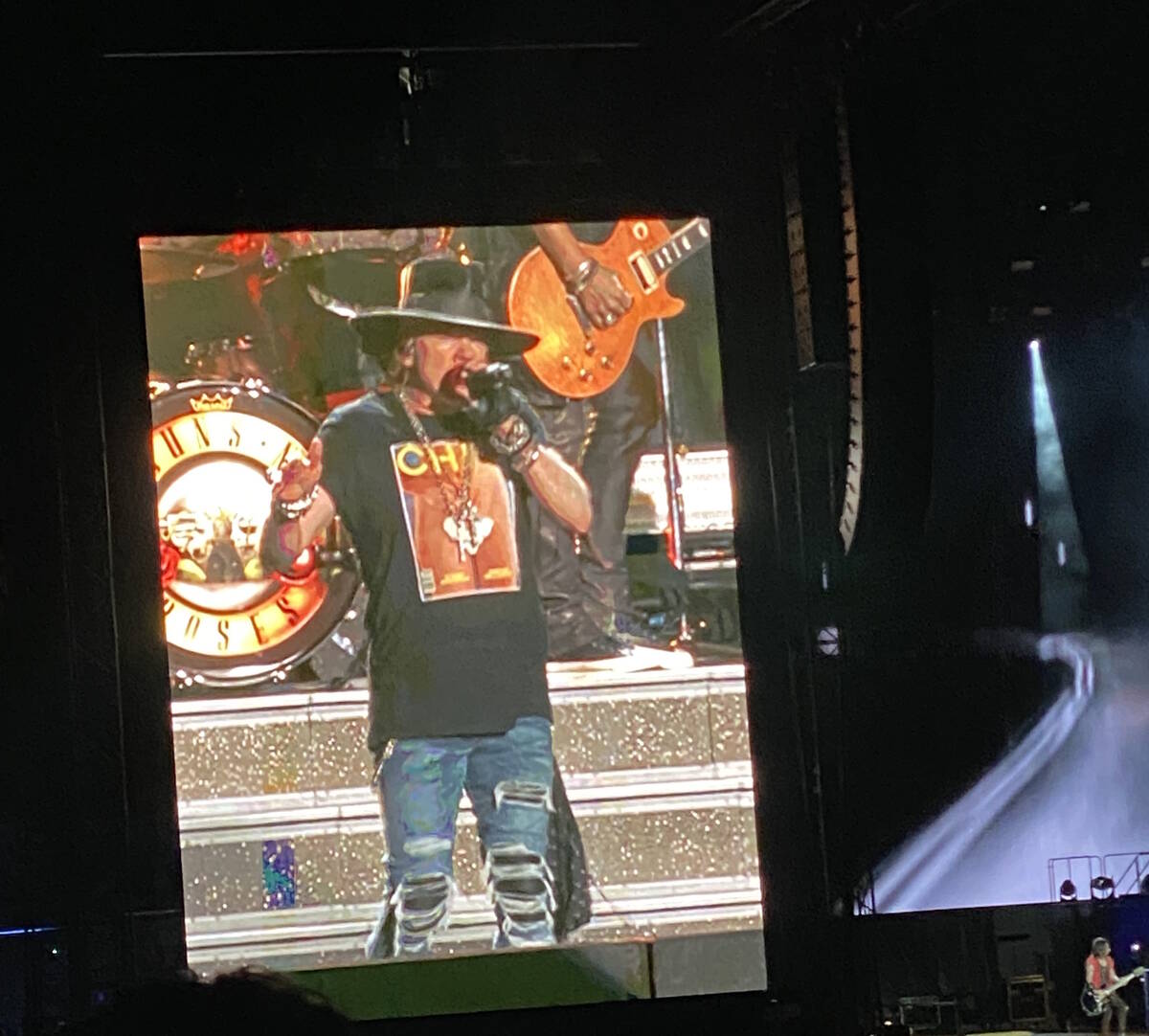 Guns N' Roses plays Allegiant Stadium on Friday, Aug. 27, 2021. (John Katsilometes/Las Vegas Re ...