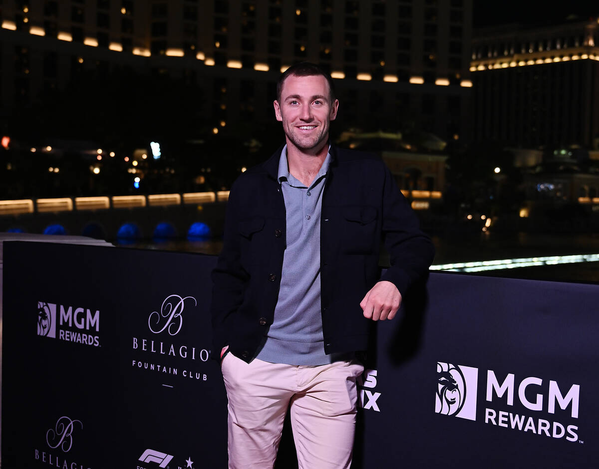 Casper Ruud arrives at Bellagio Fountain Club during the Formula 1 Las Vegas Grand Prix on Nove ...