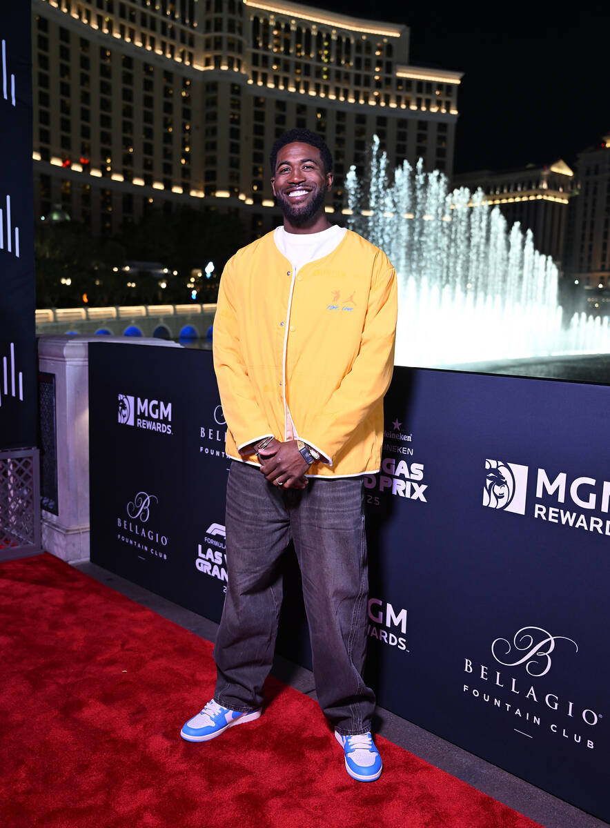 Dexter Fowler arrives at Bellagio Fountain Club during the Formula 1 Las Vegas Grand Prix on No ...