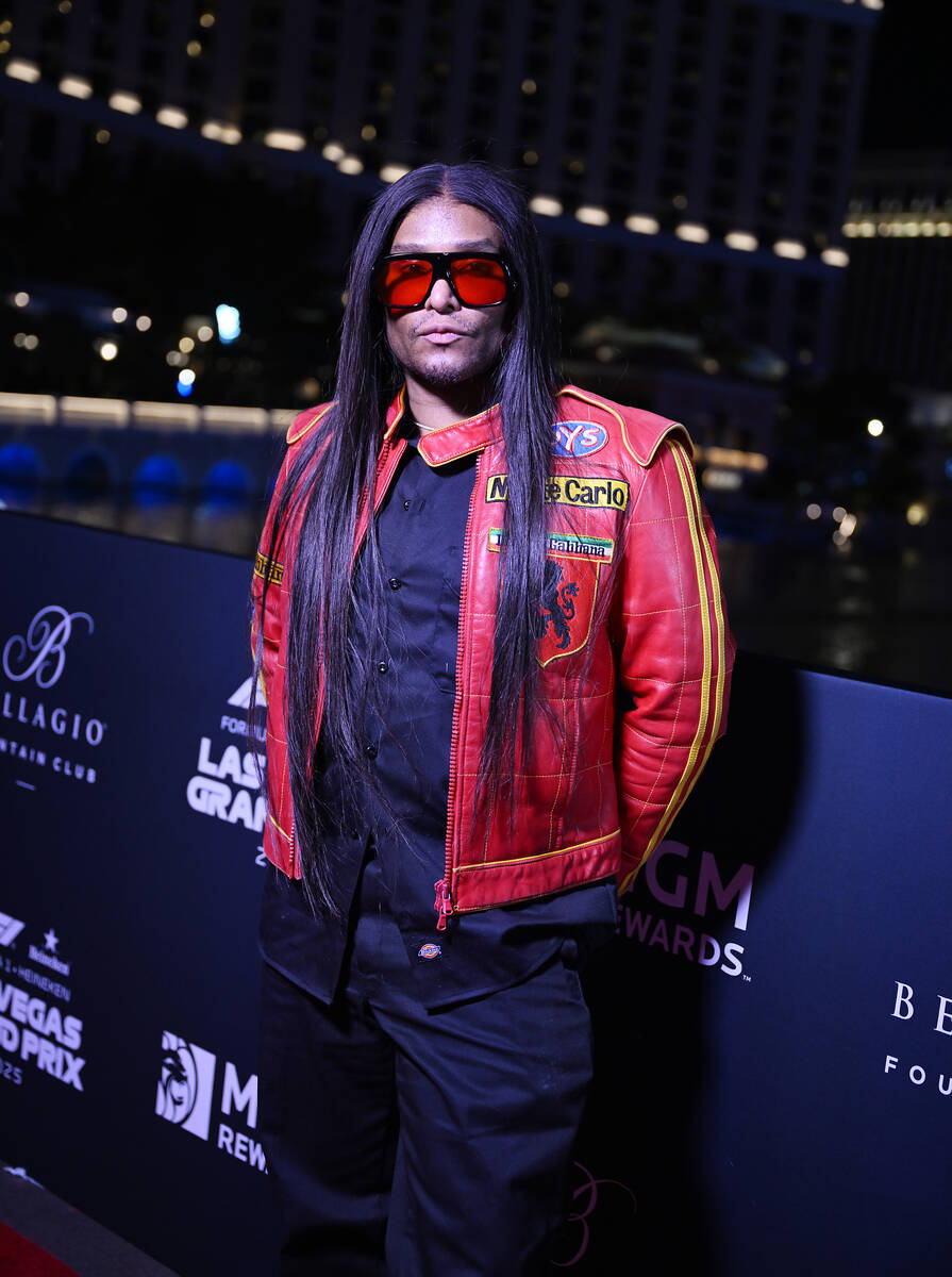 Law Roach arrives at Bellagio Fountain Club during the Formula 1 Las Vegas Grand Prix on Novemb ...