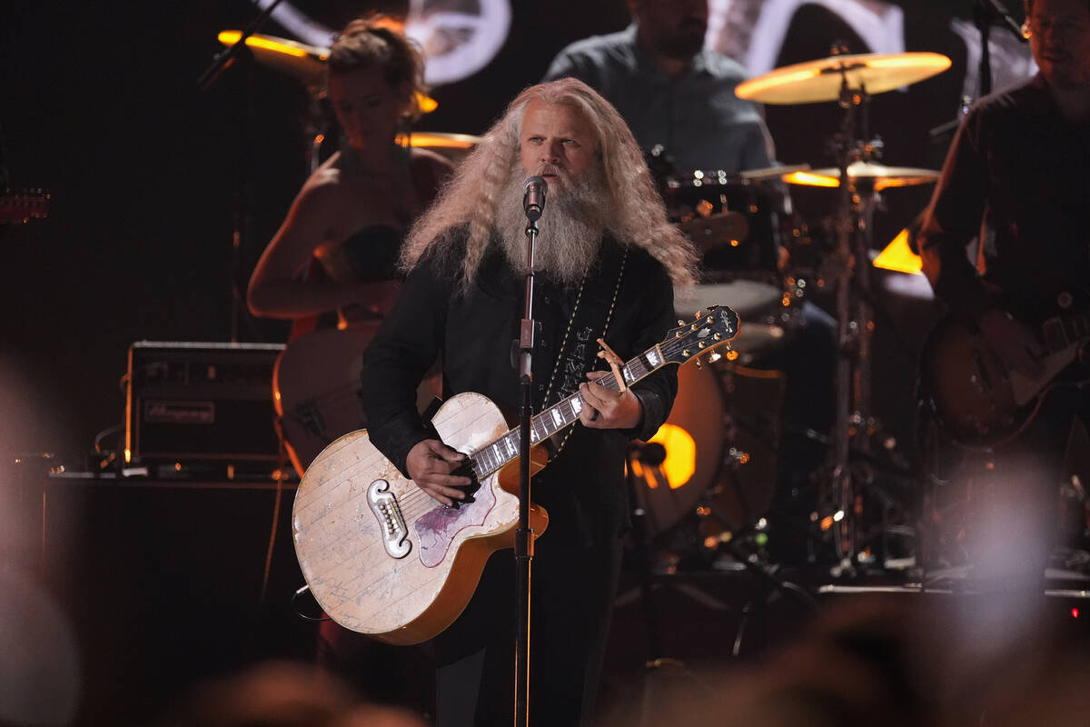 ,Jamey Johnson performs a medley during a lifetime achievement award tribute to George Strait d ...