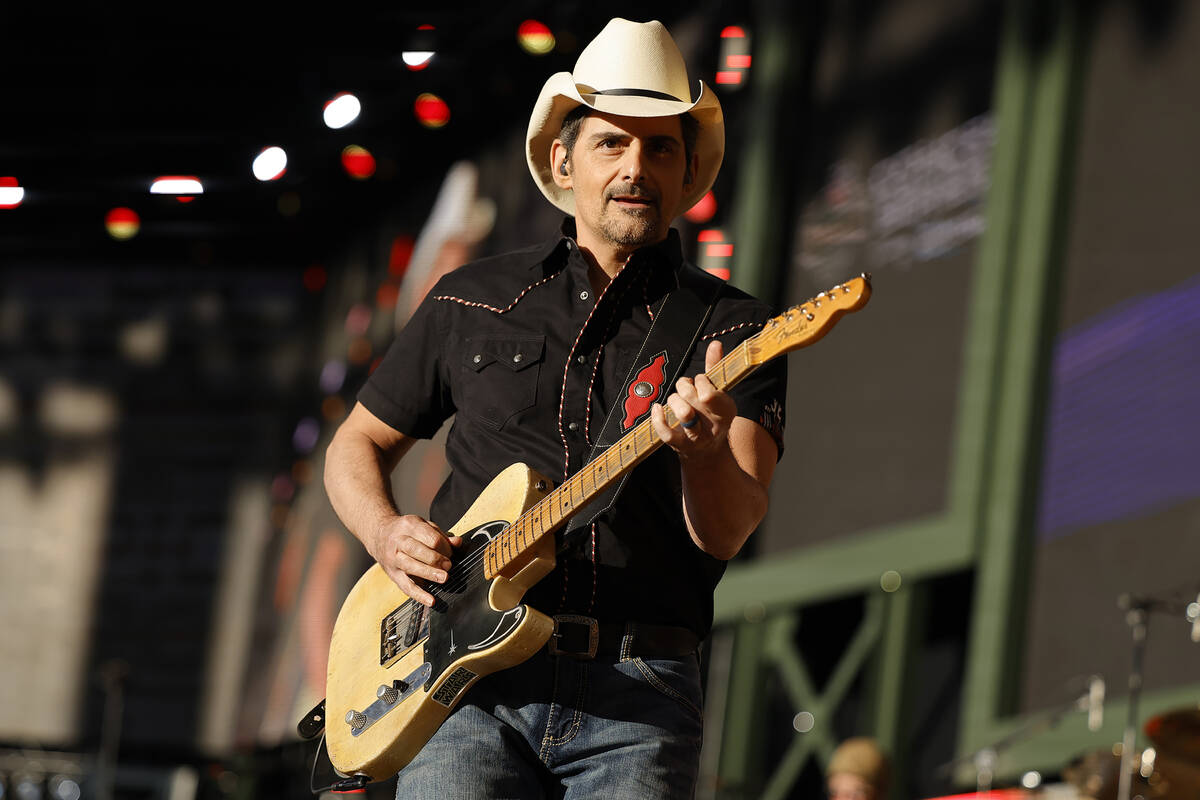 Brad Paisley performs after the conclusion the 2025 NFL Draft in Green Bay, Wis., Saturday, Apr ...