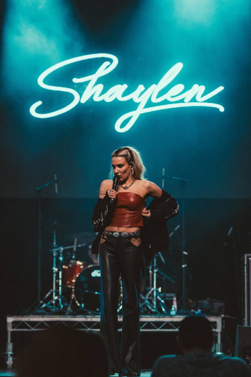 Shaylen is shown at 1st Street Stage on the closing night of Neon City Festival on Sunday, Nov. ...