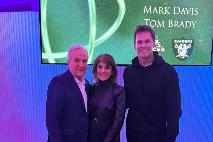 Larry and Camille Ruvo are shown with Tom Brady after a tour of the Cleveland Clinic Lou Ruvo C ...