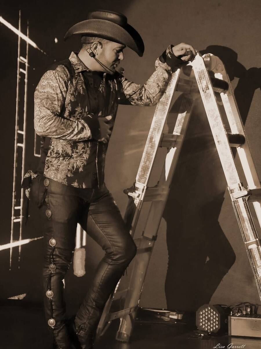 Chase Brown is shown with his Disco Ladder. The Las Vegas showman is a regular headliner at Not ...