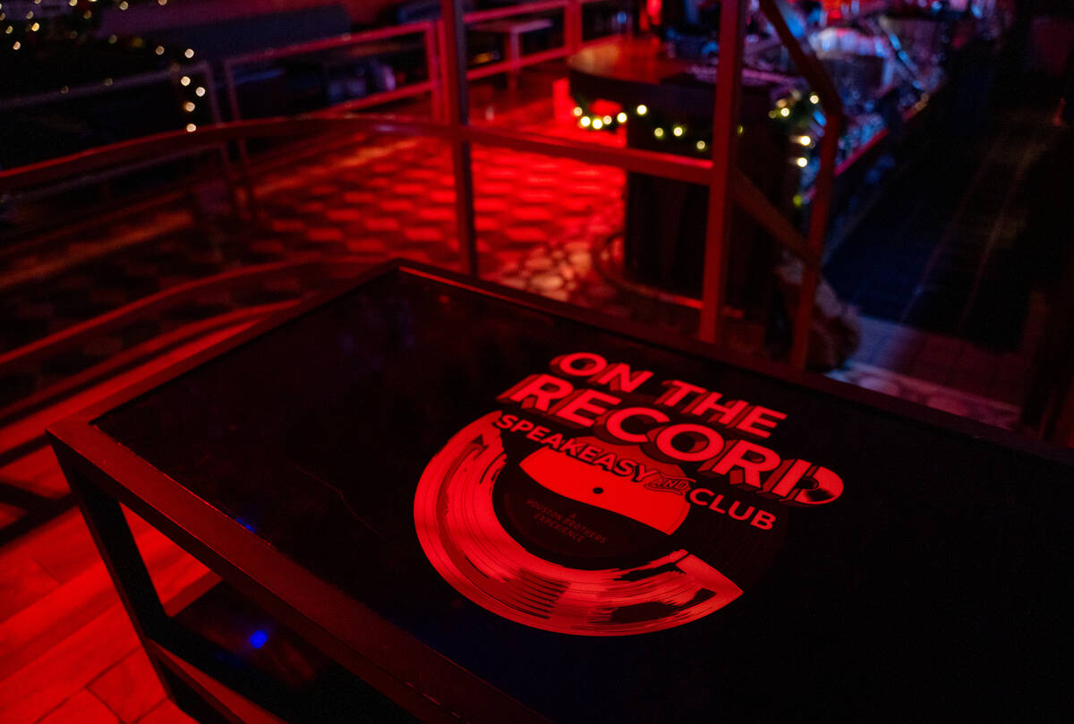 A table is seen inside The Mariah Carey Holiday Bar pop-up at On the Record at Park MGM in Las ...