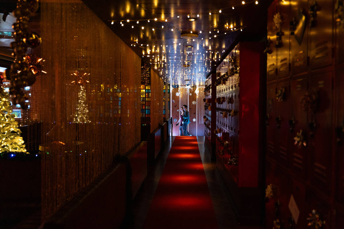 The Mariah Carey Holiday Bar pop-up is seen inside On the Record at Park MGM in Las Vegas Nov. ...