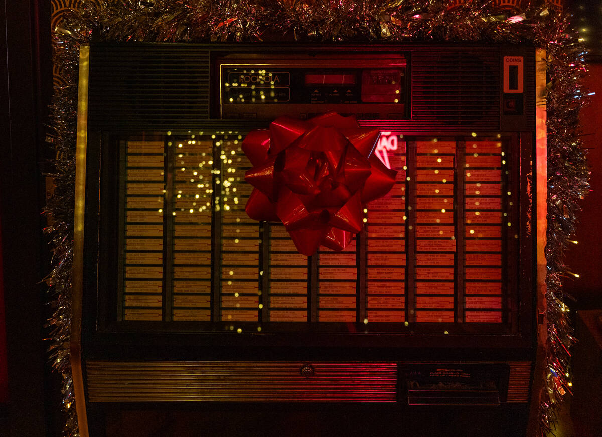 Old machines are seen inside one of the karaoke rooms at The Mariah Carey Holiday Bar pop-up in ...