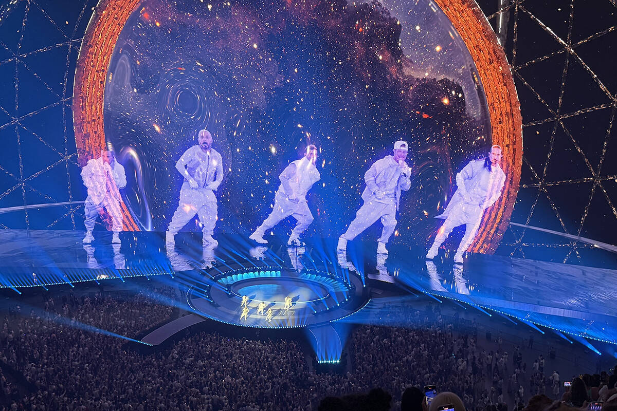 A scene from opening night of Backstreet Boys' "Into The Millennium" at Sphere on Friday, July ...