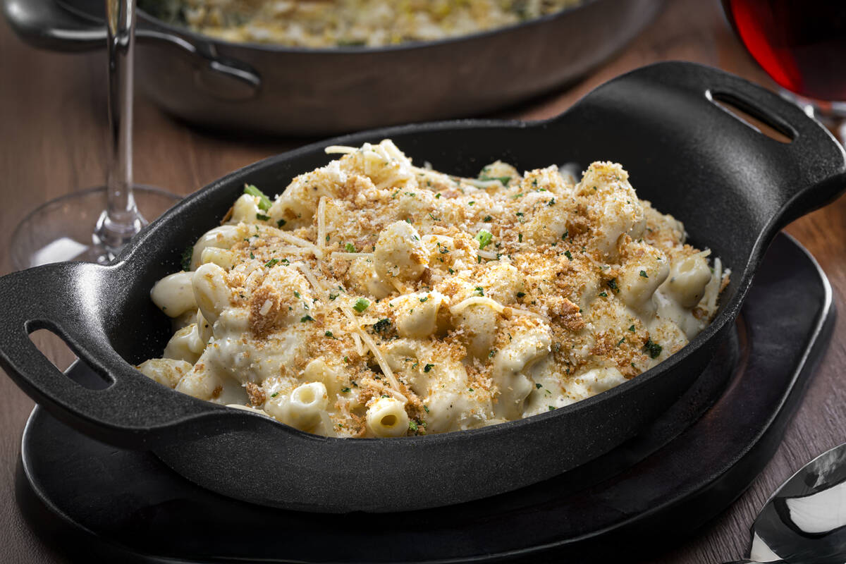 Five-cheese mac and cheese from Butcher & Thief steakhouse, scheduled to open in December 2025 ...
