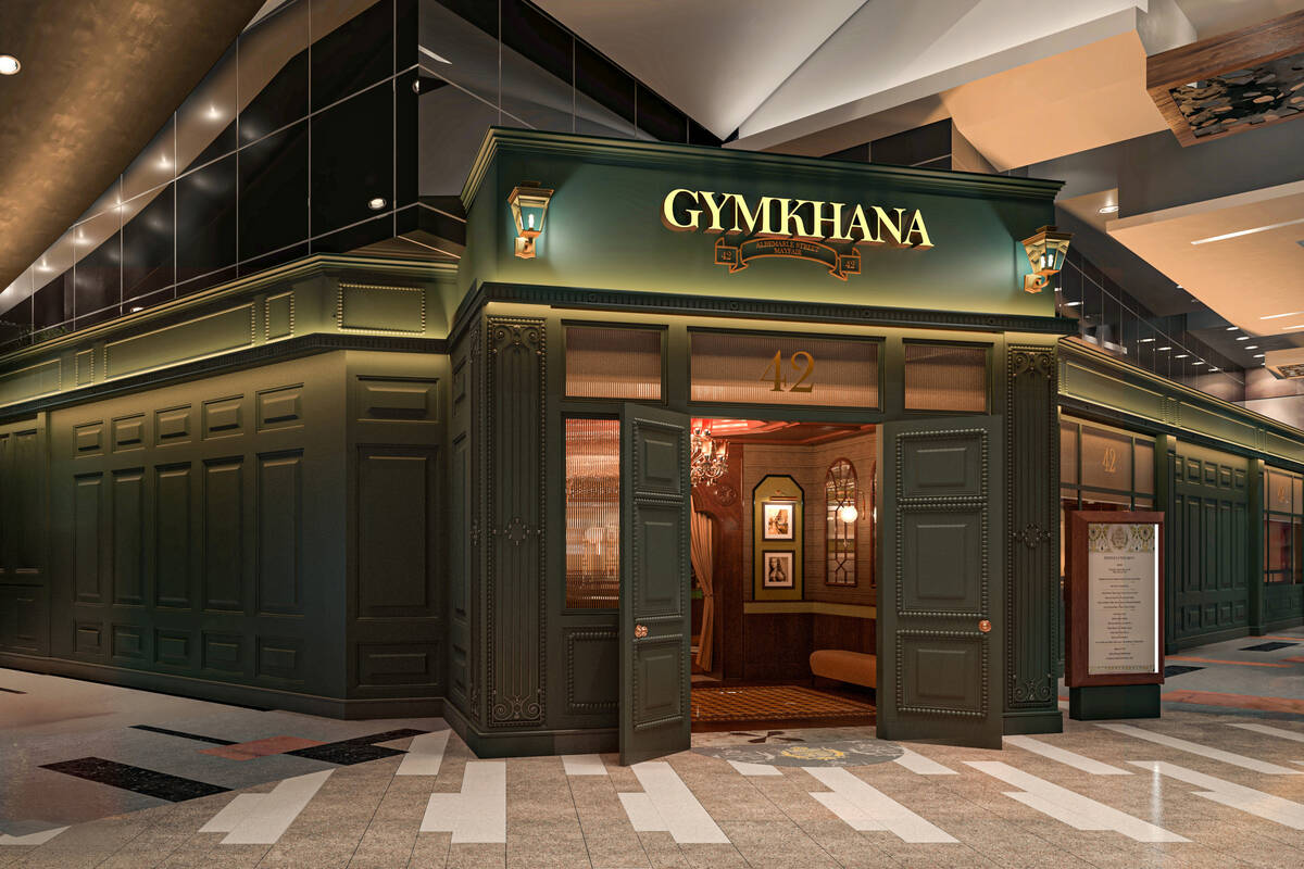 A rendering of the exterior of Gymkhana, opening on Dec. 3, 2025, in the former Julian Serrano ...