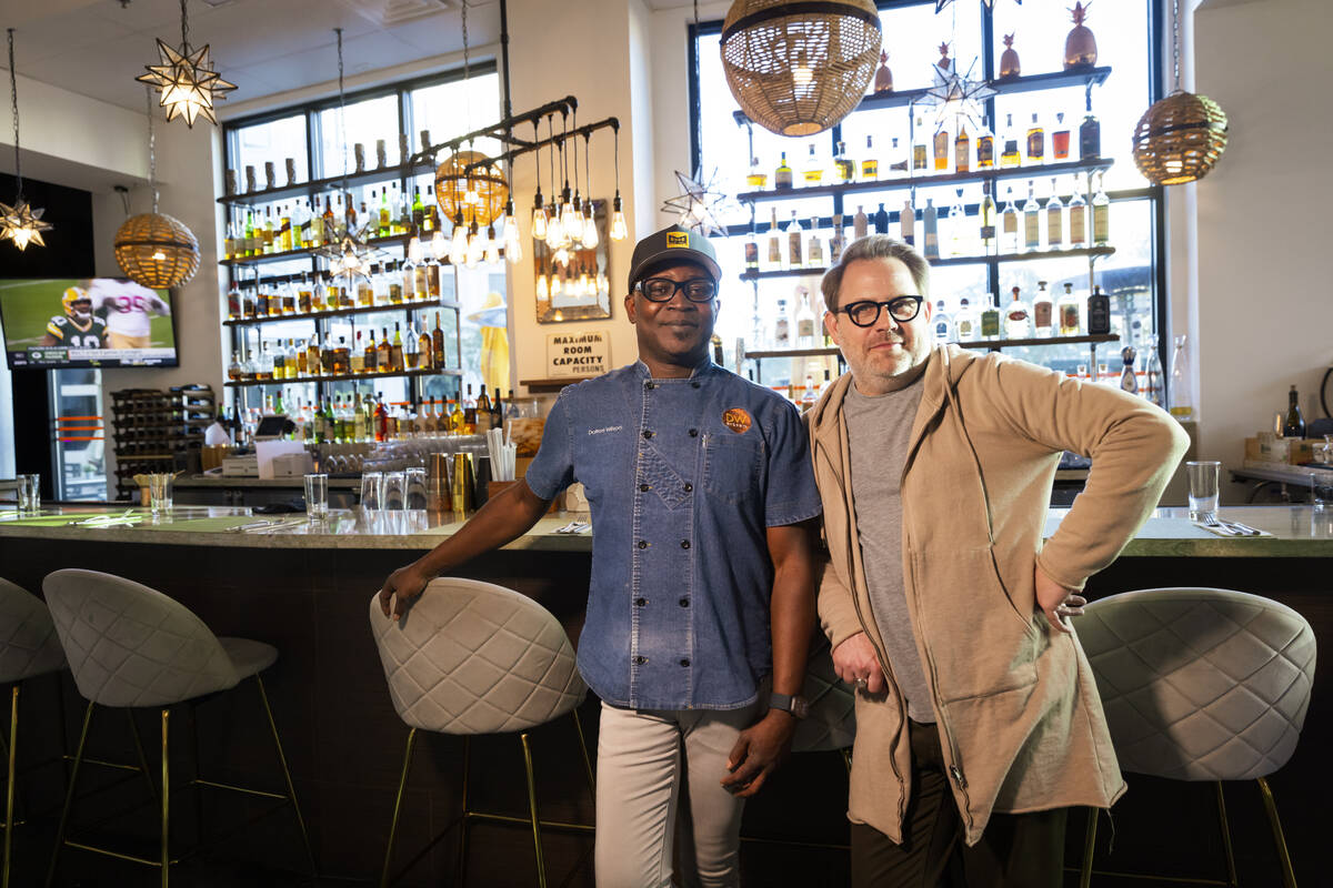 DW Bistro executive chef Dalton Wilson, left, and owner Bryce Krausman pose for a portrait at D ...