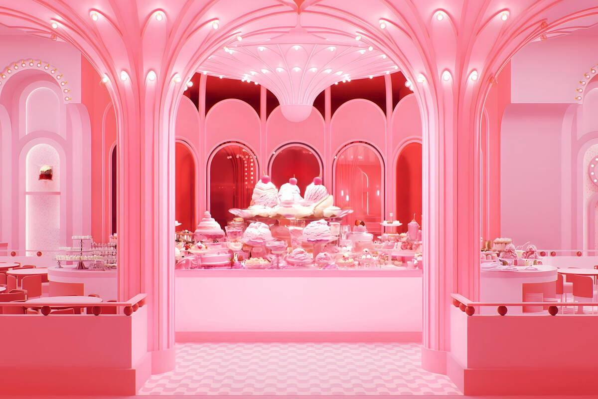 A rendering of the ice cream buffet at the Museum of Ice Cream that is planned to open in 2026 ...