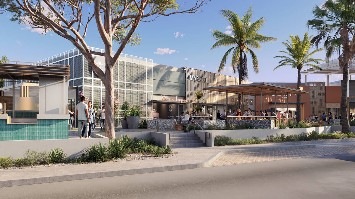 A rendering of The Cliff, a dining and retail redevelopment project taking shape on Paseo Verde ...