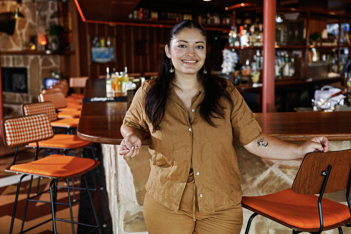 The Dustland Bar co-owner Roxanna Hendrickson poses for a photo Friday, Sept. 26, 2025 in Las V ...