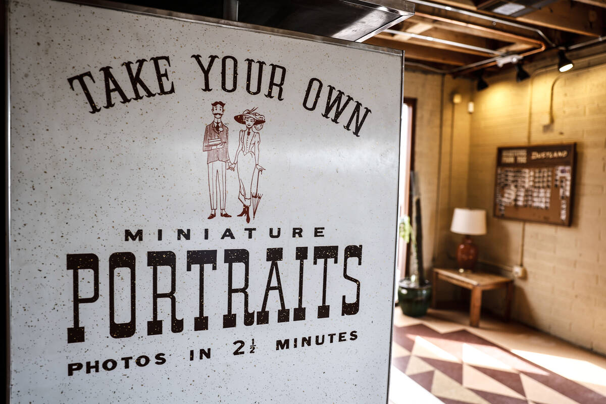 The photo booth at The Dustland Bar is shown Friday, Sept. 26, 2025 in Las Vegas. (Benjamin Hag ...