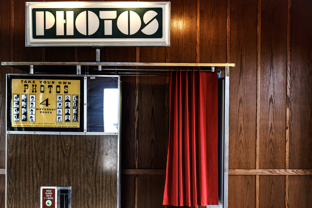 The photo booth at The Dustland Bar is shown Friday, Sept. 26, 2025 in Las Vegas. (Benjamin Hag ...