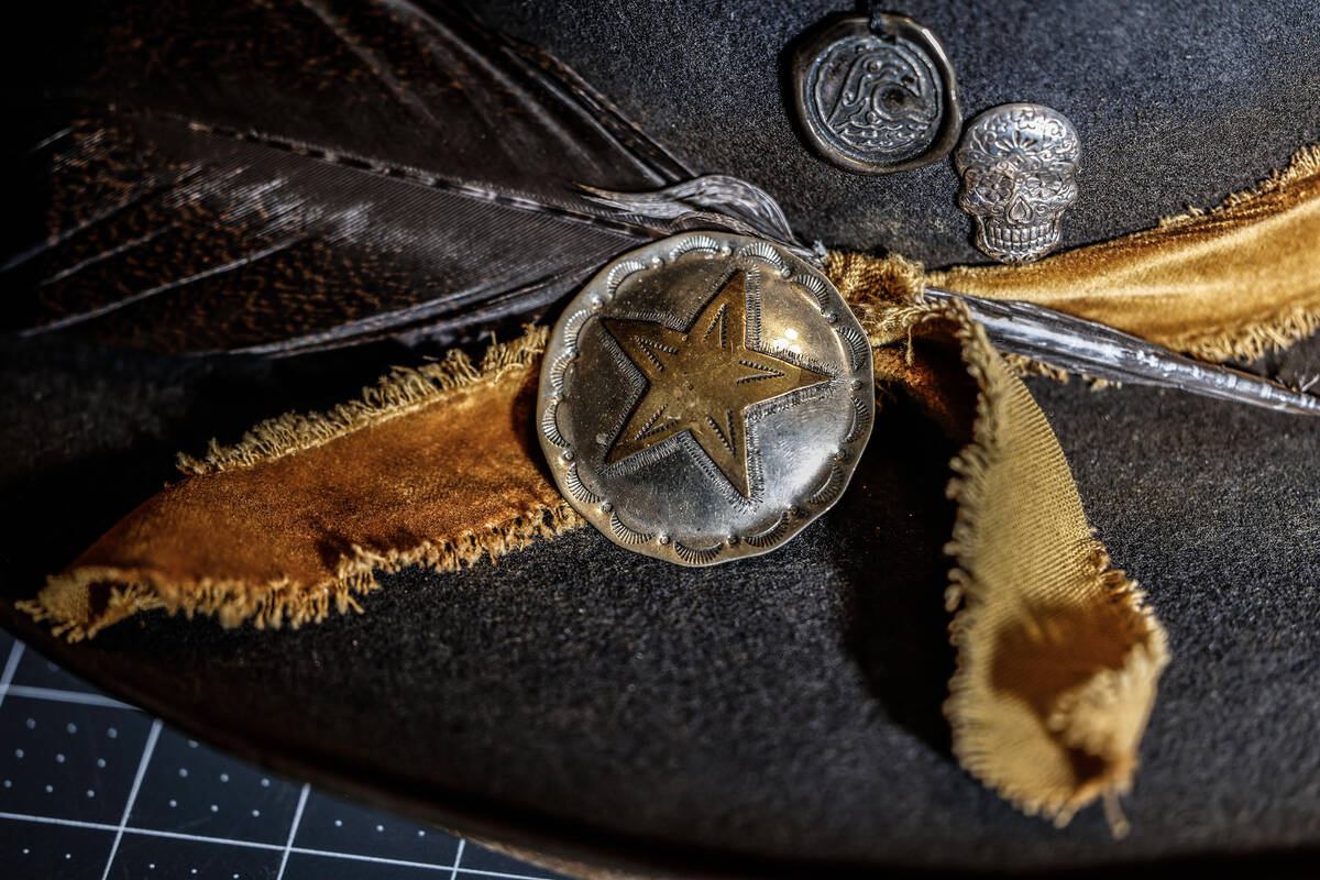 A custom made hat by Desert Bird Hat Co owner Kelly Sokoloski is seen Friday, Sept. 26, 2025 in ...