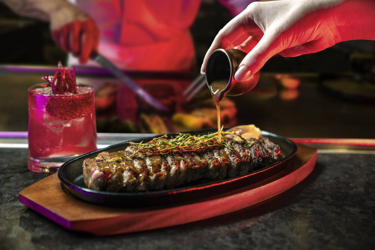 A 12-ounce New York strip steak from Morimoto at MGM Grand on the Las Vegas Strip. The restaura ...