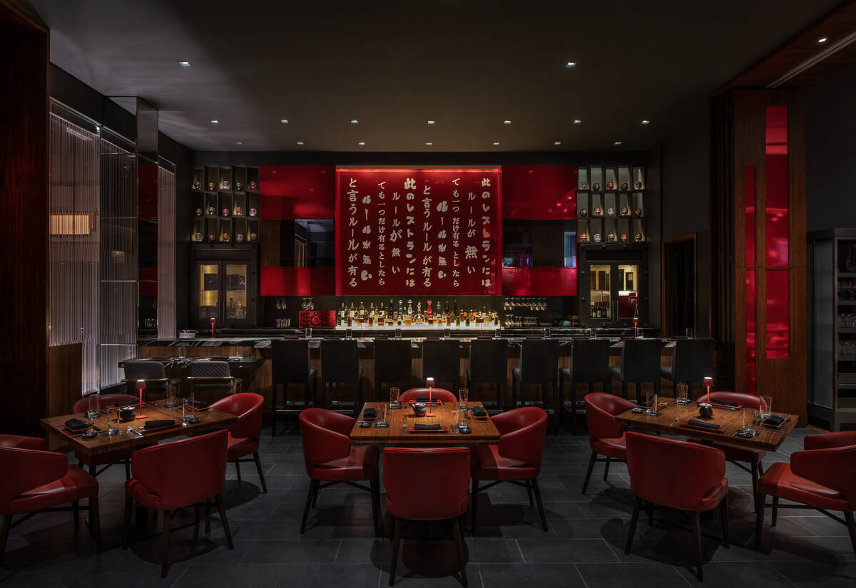 The bar and lounge of Morimoto at MGM Grand on the Las Vegas Strip is seen following a fall 202 ...