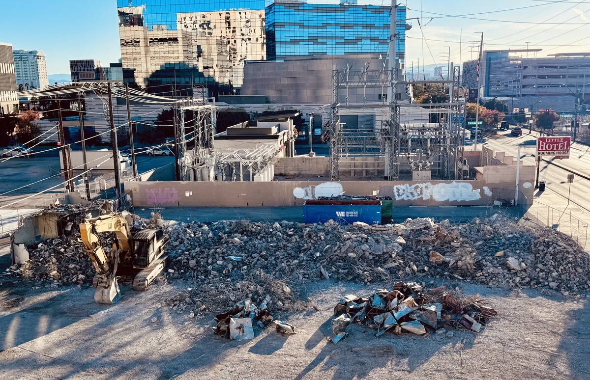 A view of the demolition of the old Victory Motel, to make room for the new Hogs & Heifers Salo ...