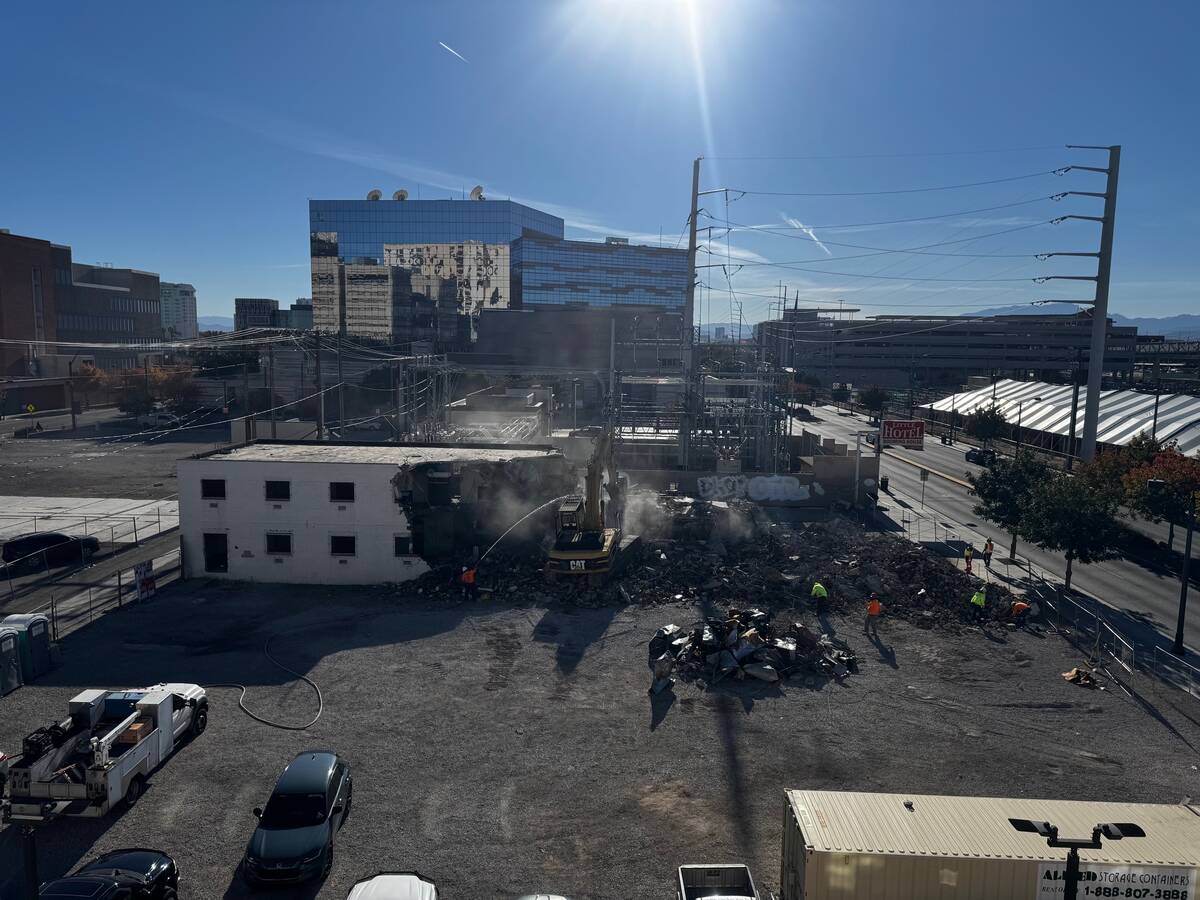 A view of the demolition of the old Victory Motel, to make room for the new Hogs & Heifers Salo ...