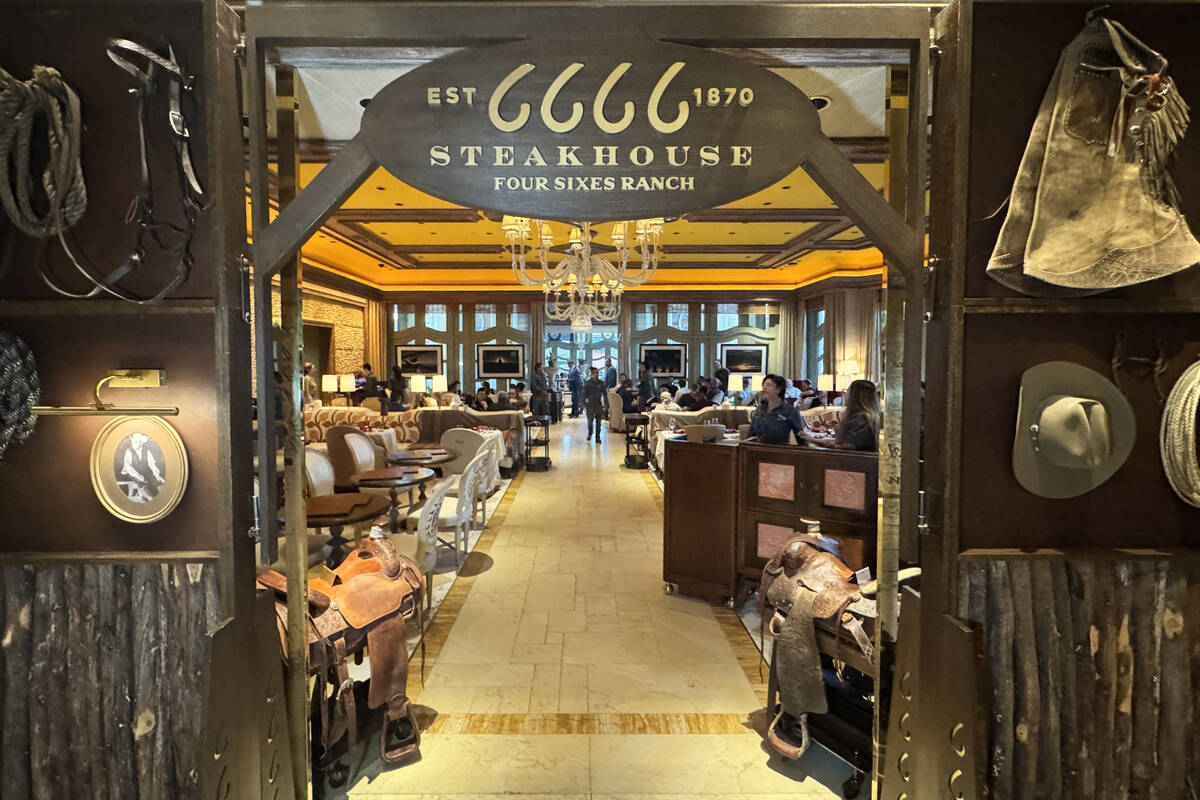 The entrance to Four Sixes Ranch Steakhouse in Wynn Las Vegas. (Las Vegas Review-Journal)