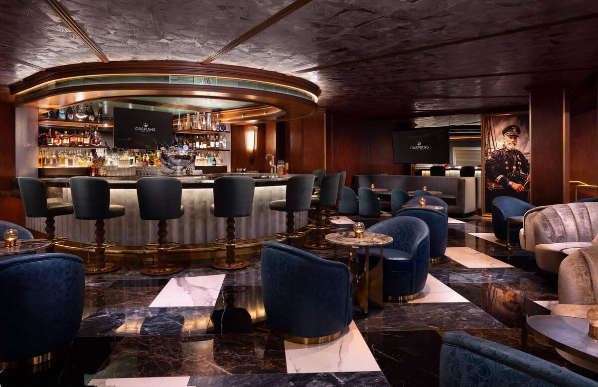 The bar at Caspian’s Rock & Roe speakeasy at Caesars Place. (Clint Jenkins/Caesars E ...