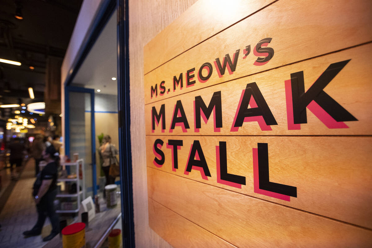 The entrance to the Resorts World Las Vegas speakeasy Here Kitty Kitty Vice Den, in Las Vegas, ...