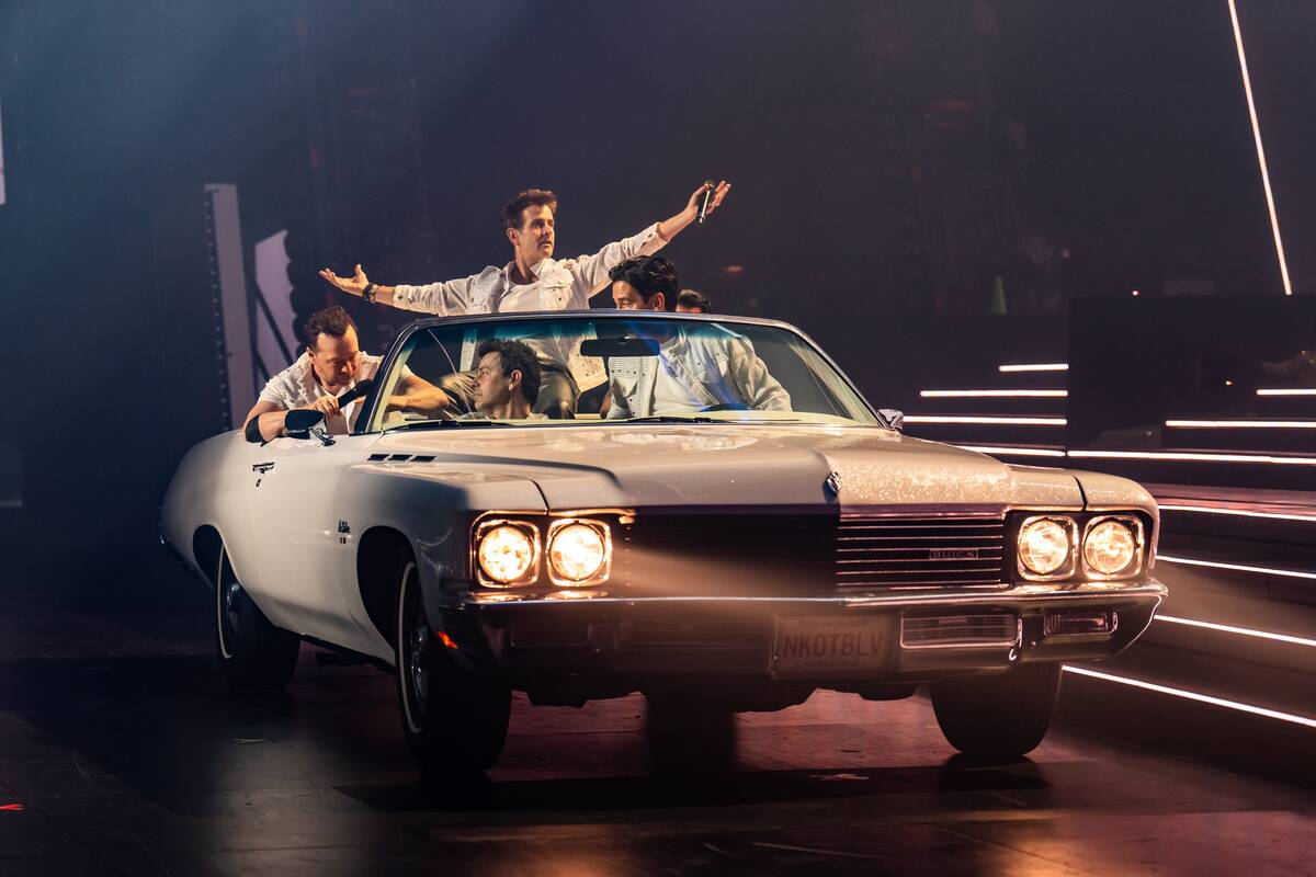 New Kids on the Block are shown at Dolby Live at Park MGM on Friday, June 20, 2025. (Al Powers)