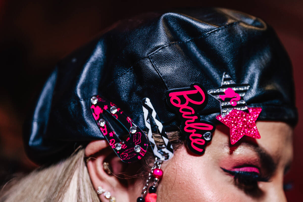 Josetty Hurtado shows off her barrettes during the grand opening of the Malibu Barbie Cafe at A ...