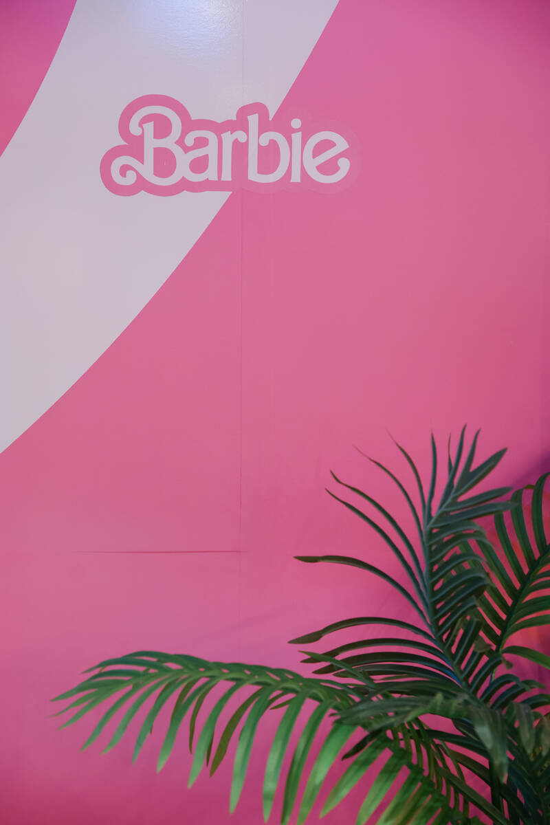 Pink walls surround the Malibu Barbie Cafe on Wednesday, Dec. 17, 2025 at Area 15. (Liv Paggiar ...