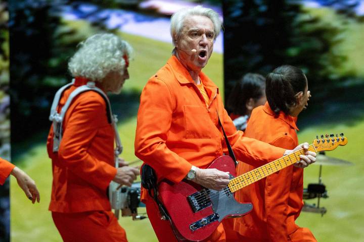 David Byrne performs on Tuesday, Dec. 2, 2025, at Fox Theatre in Atlanta. (Photo by Paul R. Giu ...