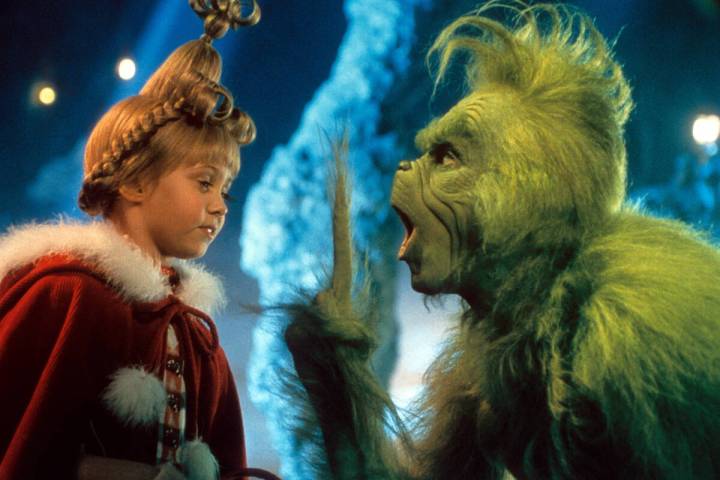 Taylor Momsen listening to Jim Carrey in a scene from the 2000 film "How The Grinch Stole ...