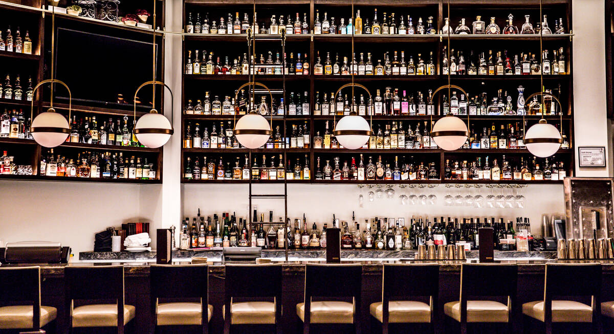 The bar at Delmonico Steakhouse, from celebrated chef Emeril Lagasse, in The Venetian on the La ...