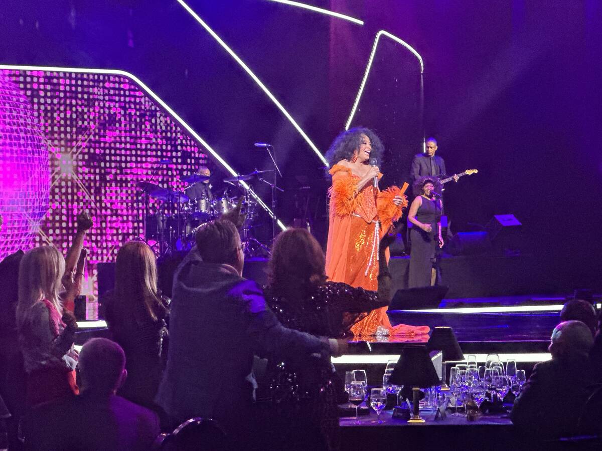 Diana Ross is shown at "The Dinner Show" Super Bowl party hosted by Mark Davis on Sunday, Feb. ...