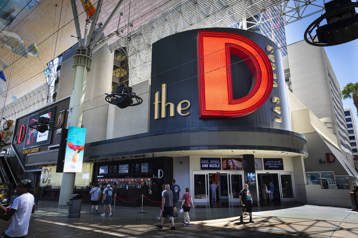 An exterior view of The D at the Fremont Street Experience on Monday, Aug. 18, 2025, in downtow ...
