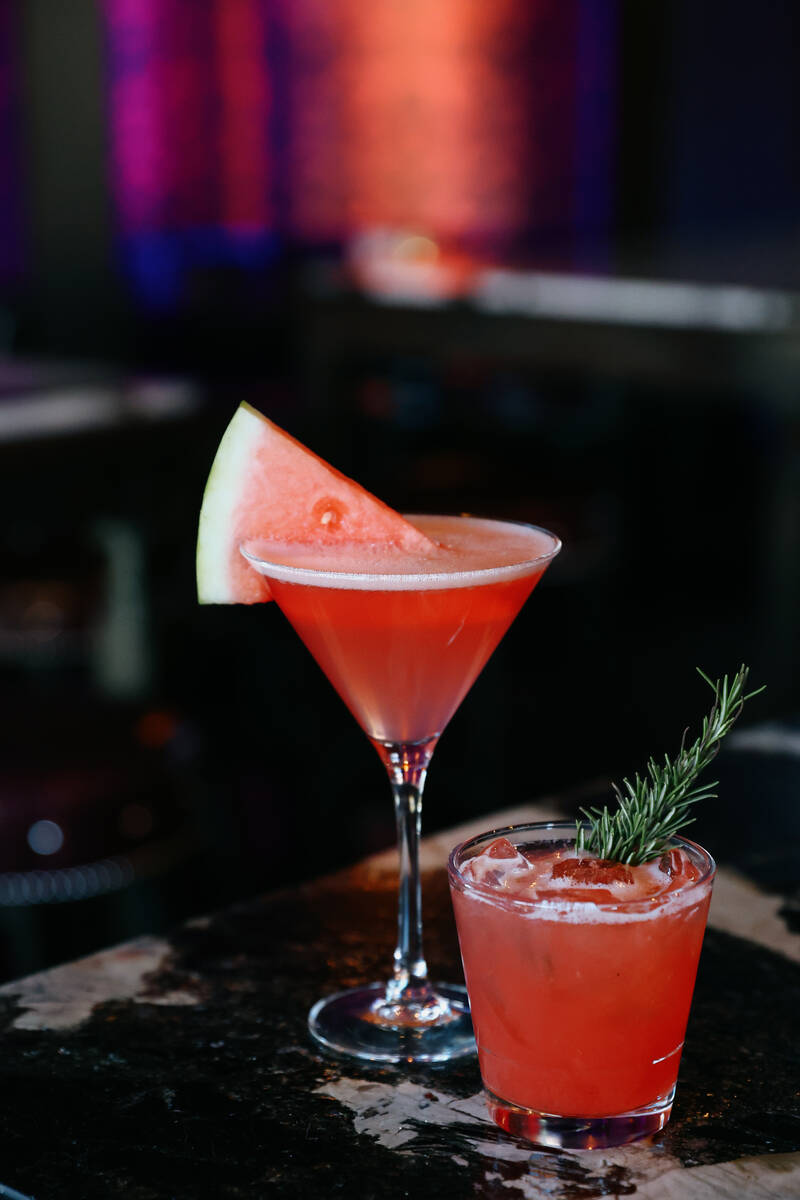 The Watermelon Martini and Stockholm Syndrome cocktails at St. Felix Sin City on Thursday, Dec. ...